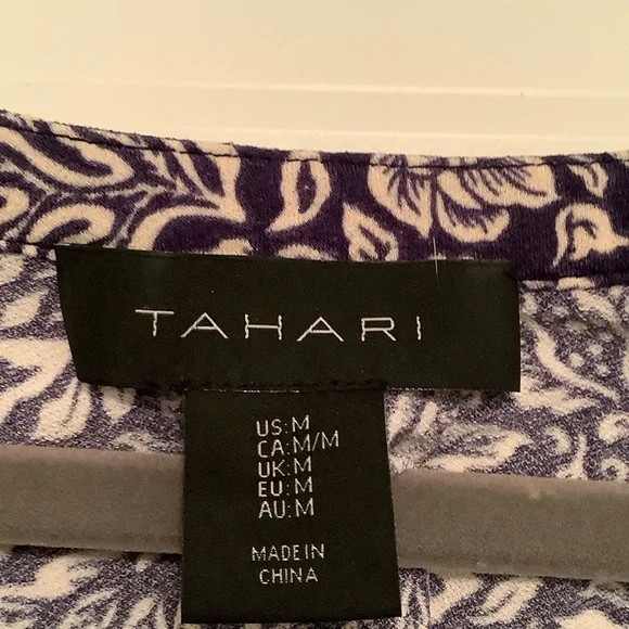Tahari Purple Floral Blouse - Picture 3 of 4